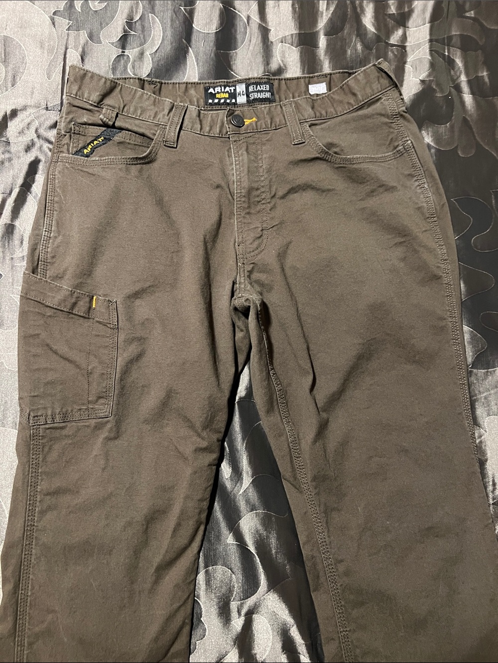Ariat Rebar M4 Durastr #3 Wren Made Tough Work Pant Men’s 35x30 Dark Olive Brown